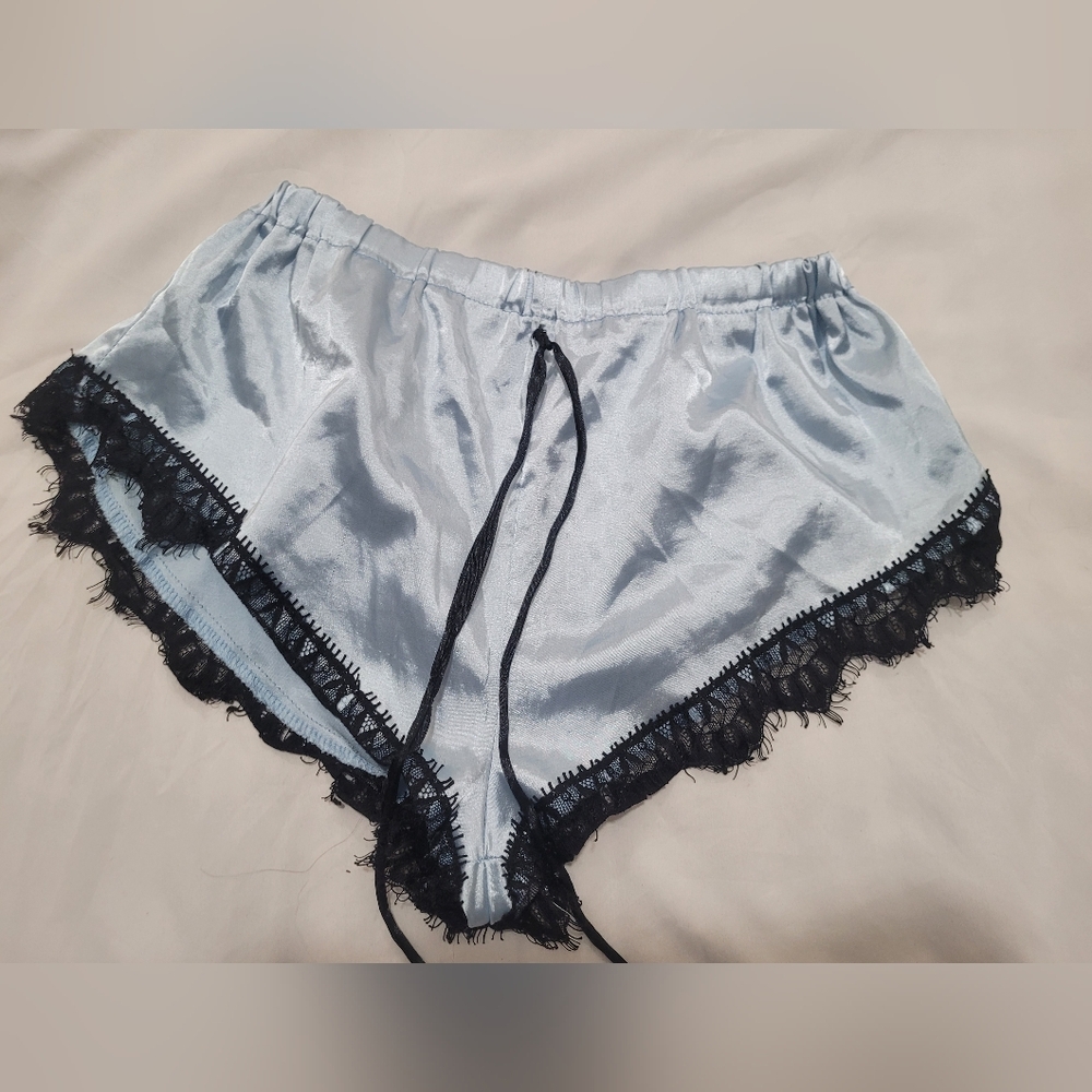 Elegant Women's Satin Sleep Shorts with Lace Trim